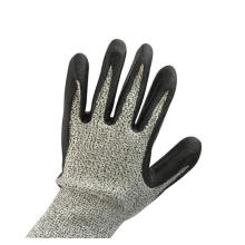 A5 Level PU Palm Coated Oil and Cut Resistant Work Gloves for Industrial Protection
